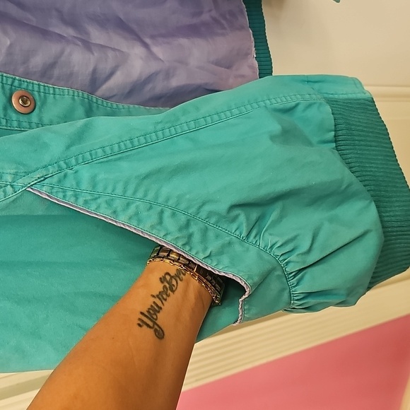Vintage, Teal, Jacket, Casual, Retro, 80s, 90s, Streetwear, Unisex, Winter, Big - Picture 6 of 11